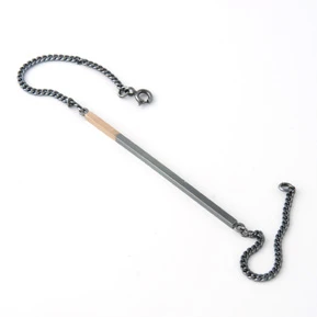Bracelet / oxidized silver w gold end
